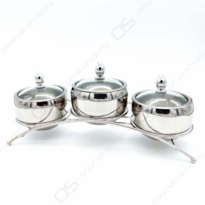 Набор банок на подставке для специй, 3 шт 280 мл