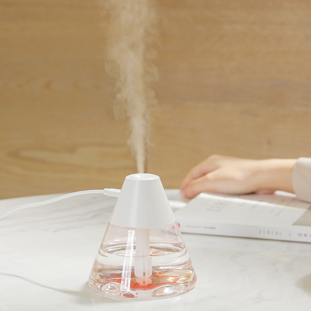 Светодиодный USB увлажнитель-аромадиффузор Cone, белый - 6 Светодиодный USB увлажнитель-аромадиффузор Cone, белый - 6