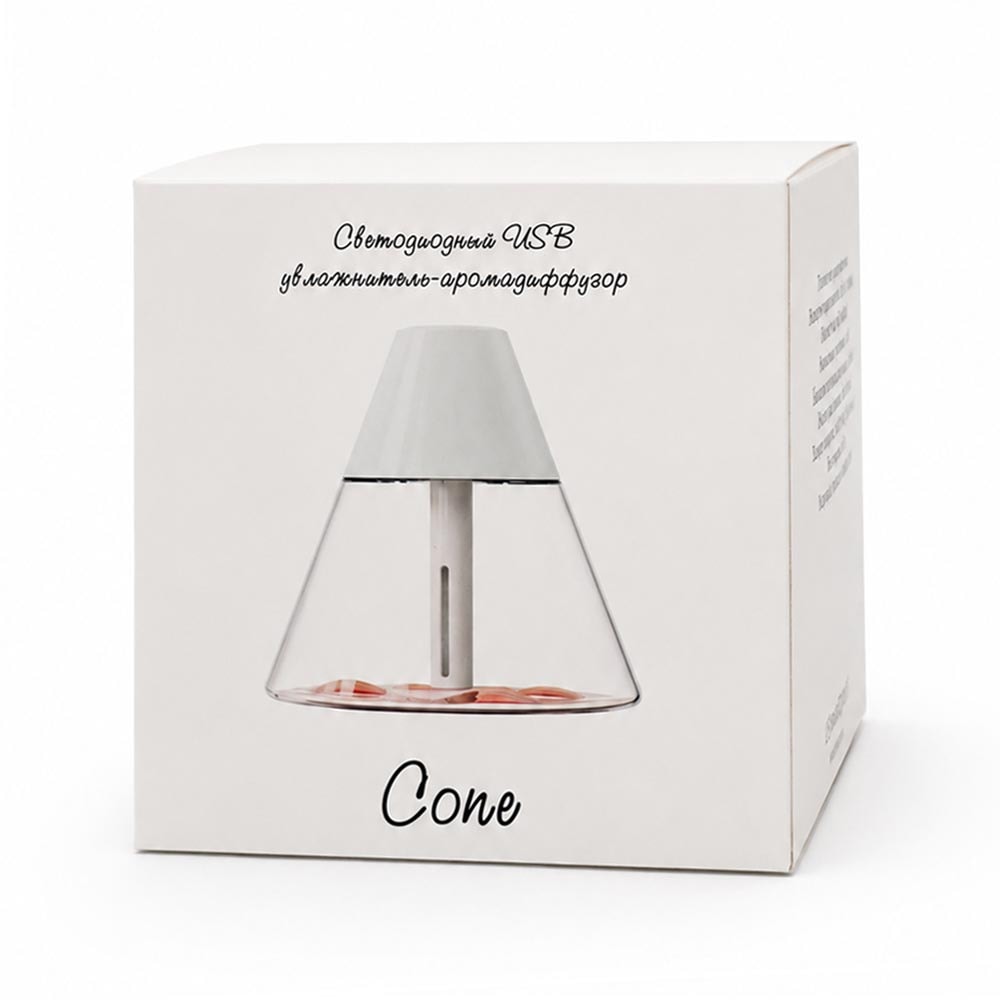 Светодиодный USB увлажнитель-аромадиффузор Cone, белый - 9 Светодиодный USB увлажнитель-аромадиффузор Cone, белый - 9